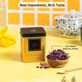 Chayam Pure Hibiscus Tea - 30gm Tin Caddy, 1.05 Ounce | Promotes Better Skin, Maintains Weight - Rich In Vitamin C & Antioxidants | Caffeine Free